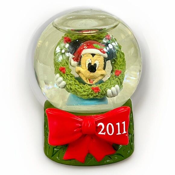 Disney JC Penney Giving Tree 2011 Mickey Mouse Christmas Mini Snow Globe NO BOX - Picture 2 of 6
